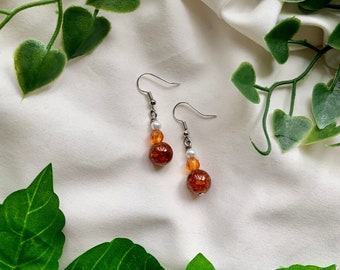 Beaded crystal fall themed earrings
