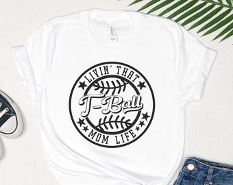 Retro T-Ball Mom Shirt, Vintage Tee Ball Mom T-Shirt, T-Ball Mama Shirt, Gift for T-Ball Mom, Gift for Boy Mom, Mother's Day Gift, Baseball