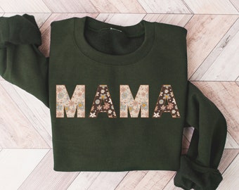 Mama Sweatshirt, Botanical Mama Shirt, Gardening Mom Shirt, Gardener Gift, Mom Birthday Gift, Boho Floral Sweatshirt, Mother's Day, Mom Gift
