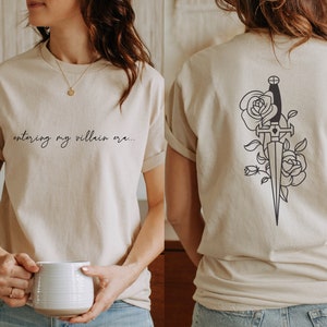 Entering My Villain Era Shirt, Villain Shirt, Feminist Shirt, Bookish Gift for Reader, Gothic Boho Shirt, Sword Women Shirt, Girl Power