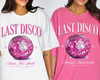 Last Disco Bachelorette Party Shirts, Custom Bachelorette Shirts, Bach Club Bachelorette Shirts Personalized Social Club Luxury Bachelorette