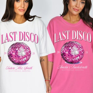 Last Disco Bachelorette Party Shirts, Custom Bachelorette Shirts, Bach Club Bachelorette Shirts Personalized Social Club Luxury Bachelorette