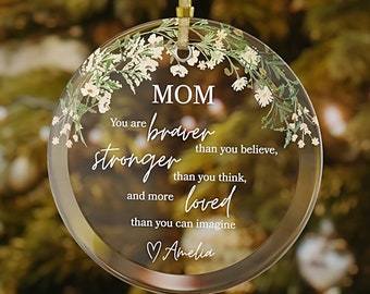 Ornamento personalizzato mamma, regalo poesia mamma, regalo di compleanno mamma personalizzato, ornamento natalizio in vetro, ornamento natalizio mamma, regalo di Natale per la mamma
