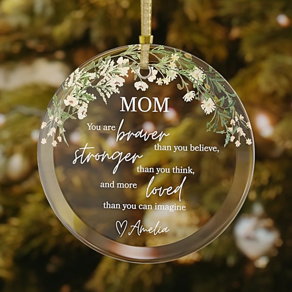 Mom Personalized Ornament, Mom Poem Gift, Custom Mom Birthday Gift, Glass Christmas Ornament, Mom Christmas Ornament, Christmas Gift for Mom
