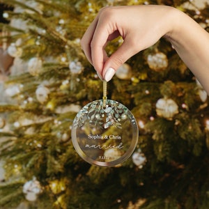 Personalized Married Ornament, Our First Christmas Ornament Wedding ...