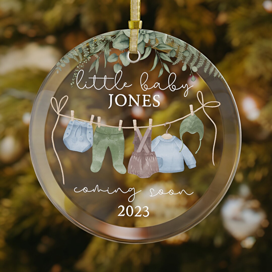 Personalized Expecting Baby Ornament, Pregnancy Announcement Ornament