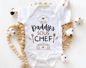 Body de bebé de Sous Chef de papá, Body de bebé de Sous Chef, Camisa de bebé de Sous Chef de papá, Bebé de Sous Chef, Regalo de baby shower para papá, Bebé