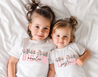 Big Sister Shirt, Custom Big Sis Lil Sis Shirts, New Big Sister Gift, New Baby Sister Gifts Sibling Set, New Baby Bodysuit, Matching Sisters