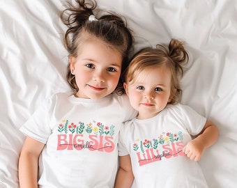 Big Sister Shirt, Custom Big Sis Lil Sis Shirts, New Big Sister Gift, New Baby Sister Gifts Sibling Set, New Baby Bodysuit, Matching Sisters