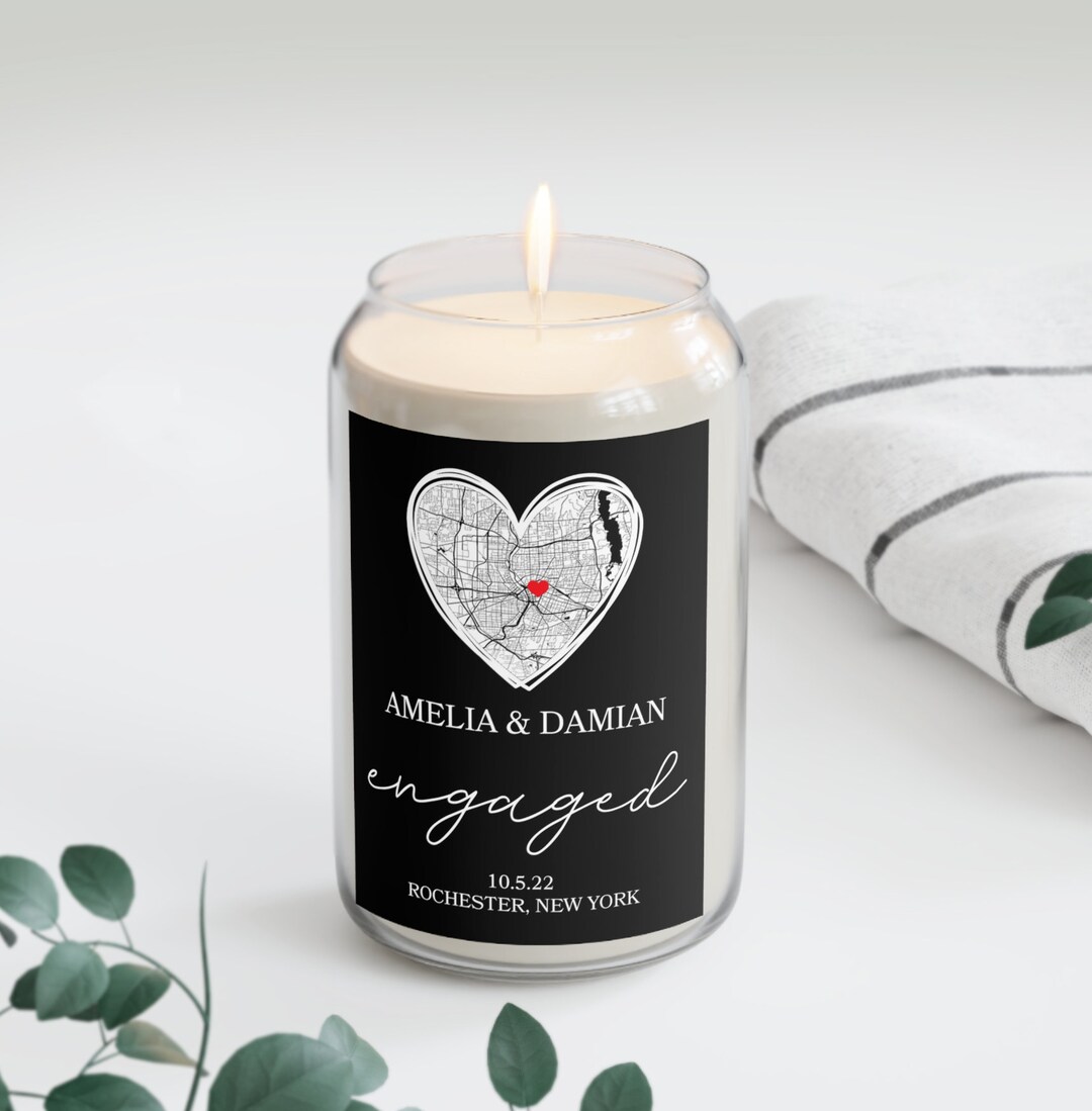 Personalized Engaged Candle Getting Married Candle Map Etsy