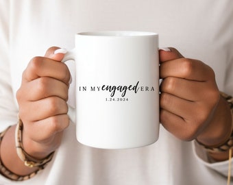 Minimalist Bride to Be Mug, Custom Engaged Mug, In My Engaged Era, Personalized Future Mrs Mug, Bride Gift, In My Era, Bride Coffee Mug