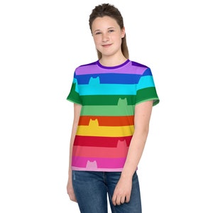Gabby&#39;s Dollhouse Inspired Rainbow Shirt, Gabby Cat Youth Shirt from Gabby Dollhouse, Girl Birthday Gift Tee, Costume, Youth Sizes 8-20