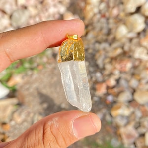 Lemurian Quartz Point Pendant - Natural Lemurian Quartz Crystal - Crystal Point Necklace - Lemurian Quartz Pendant - Lemurian Jewelry