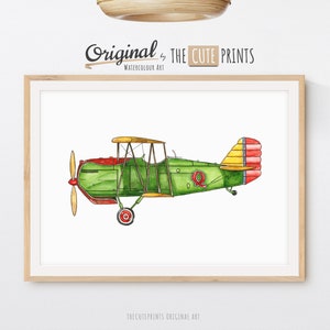 Vintage Airplane Print, Biplane Wall Art, Printable Plane Wall Art, Classic Plane Print Nursery Decor, Boys Room Decor, DIGITAL DOWNLOAD