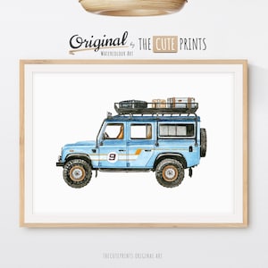 Travel SUV Print, Blue SUV Wall Art, Printable Car Wall Art, Transportation Art, Toddlers Boy Room Decor, Travel Nursery Decor