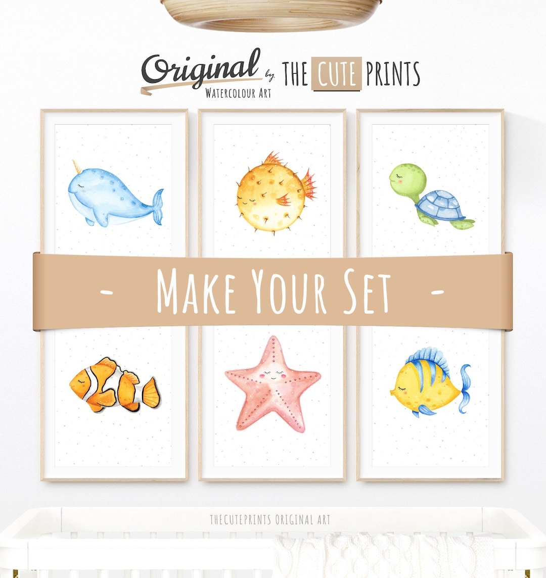 Nautical Nursery Prints, Under the Sea Prints, Ocean Nursery Wall Art ...
