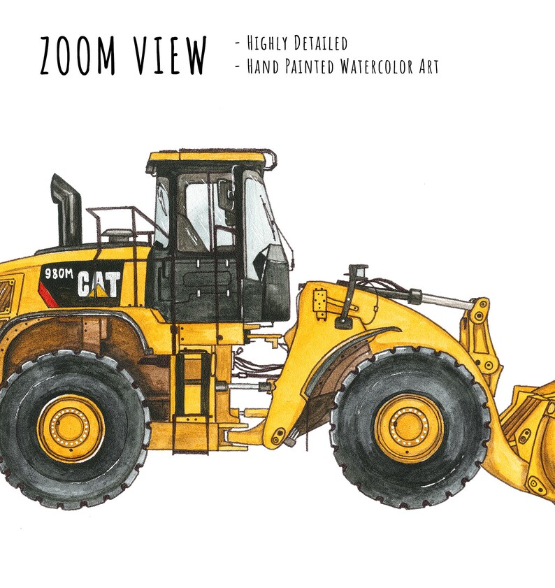 Front Loader Print Printable Wall Art Wheel Loader Print - Etsy