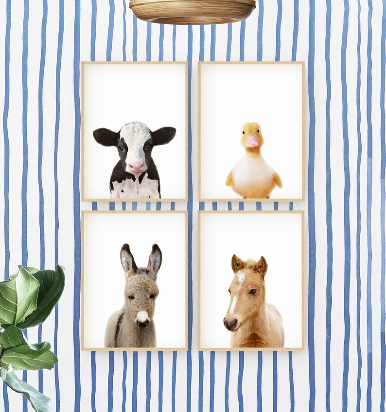 Farm Animal Prints Set of 4 Nursery Baby Animals Printable - Etsy.de