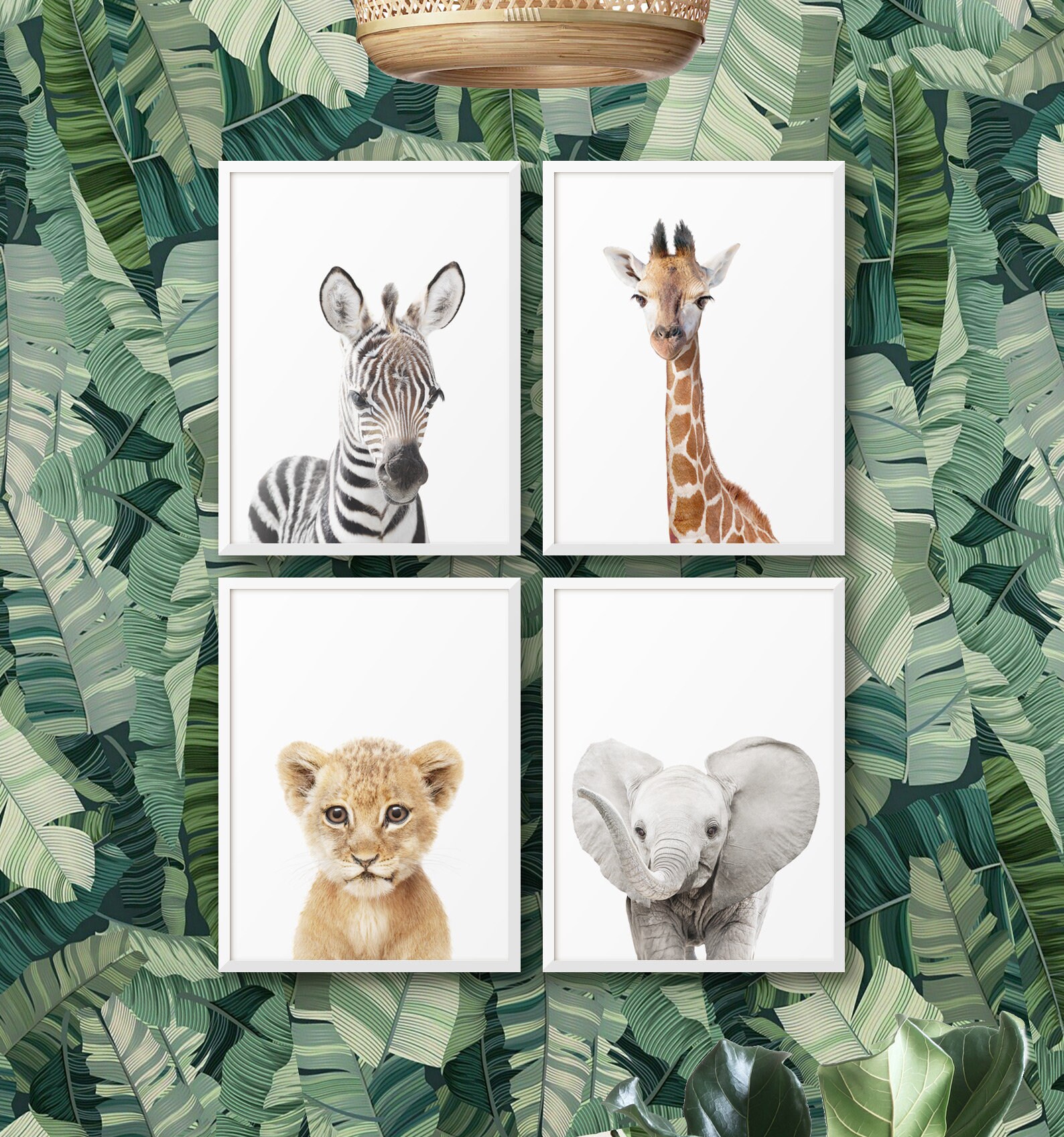 Safari Nursery Prints Baby Animal Print Set of 4 Jungle Etsy