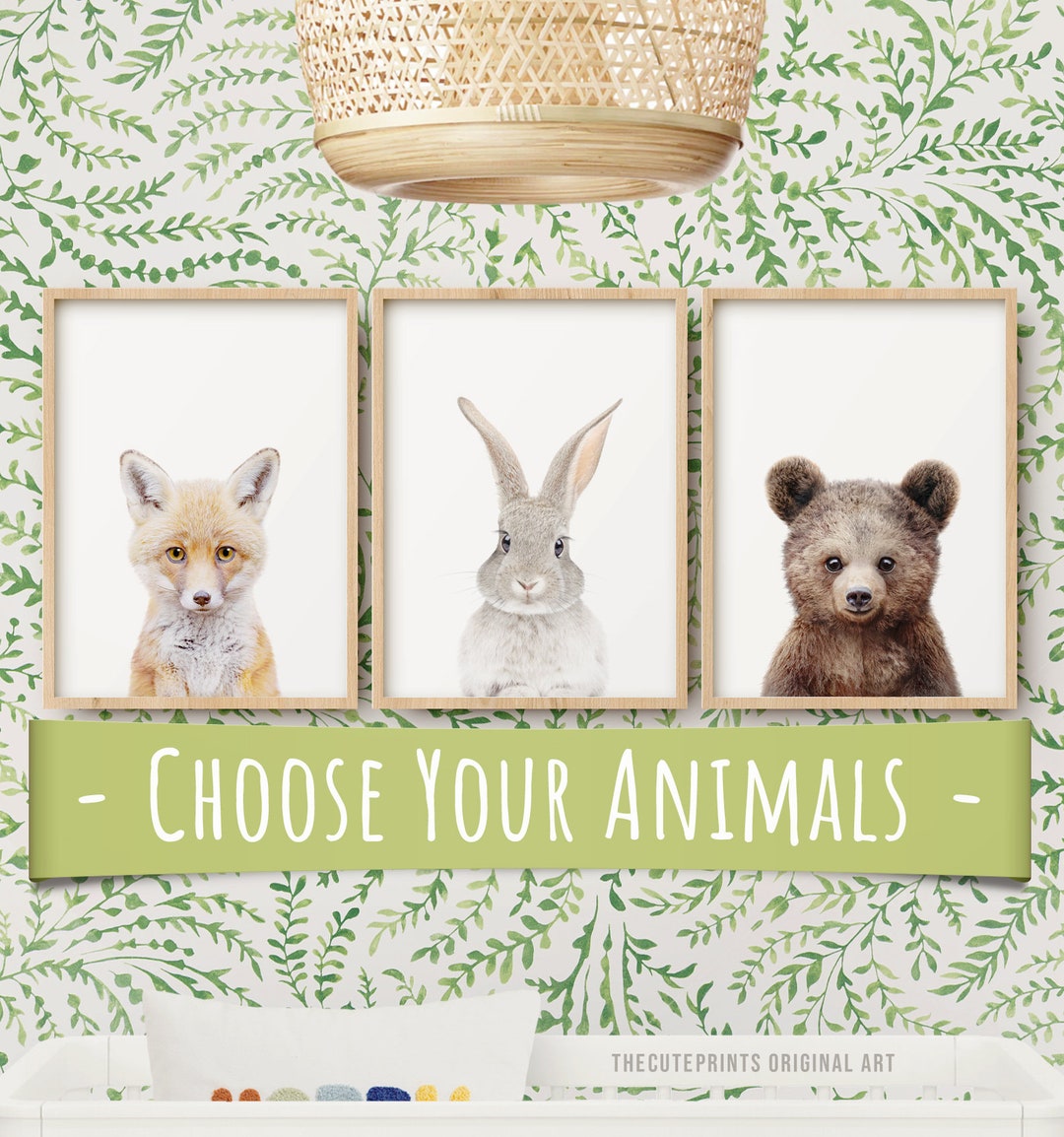 Woodland Nursery Decor Baby Animal Prints Set of 3 Nursery Etsy