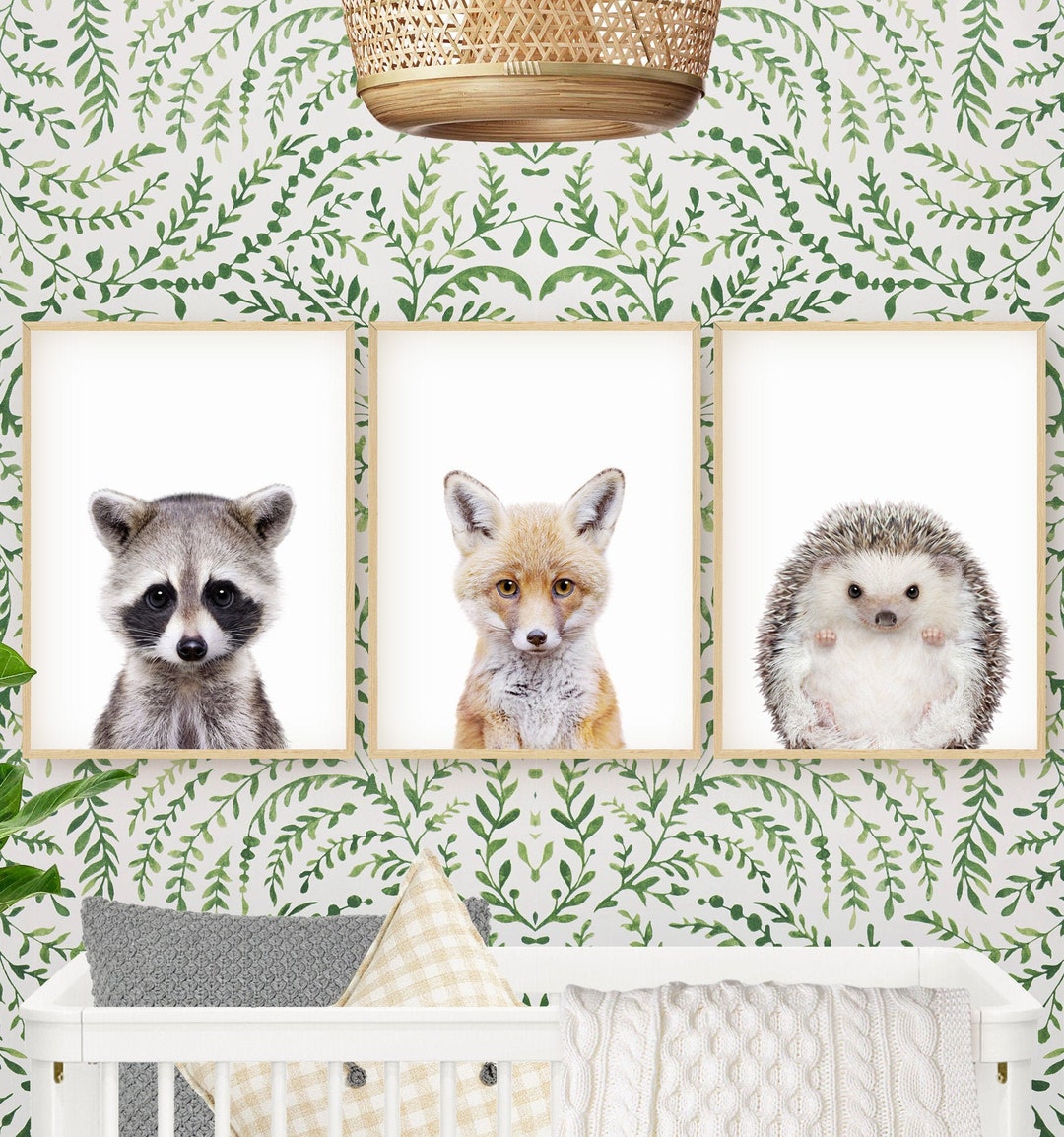 Woodland Baby Animal Prints, Set of 3 Printable Nursery Wall Art Decor ...