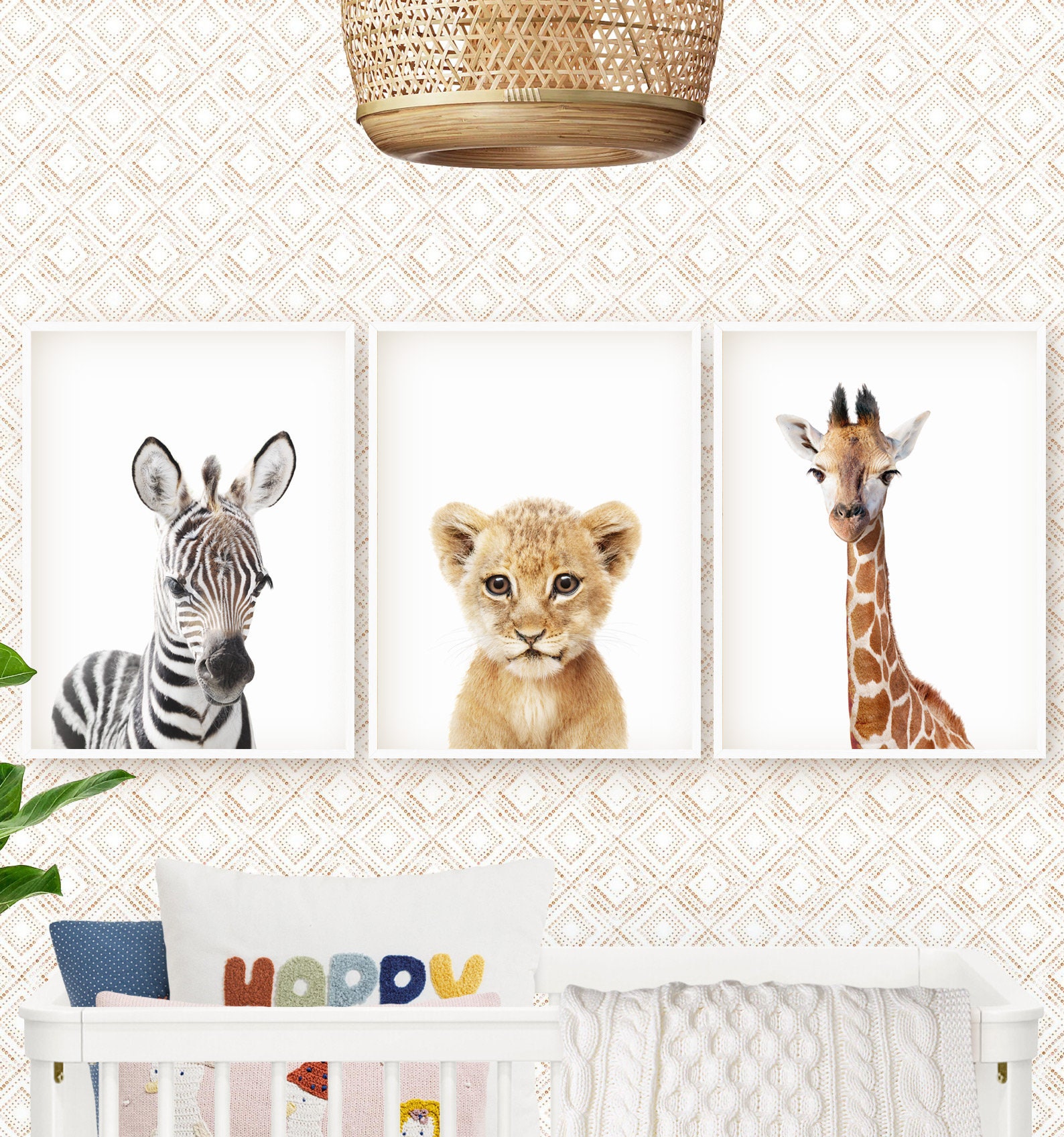Baby Animal Prints Nursery Wall Art Set of 3 Printable Safari Etsy