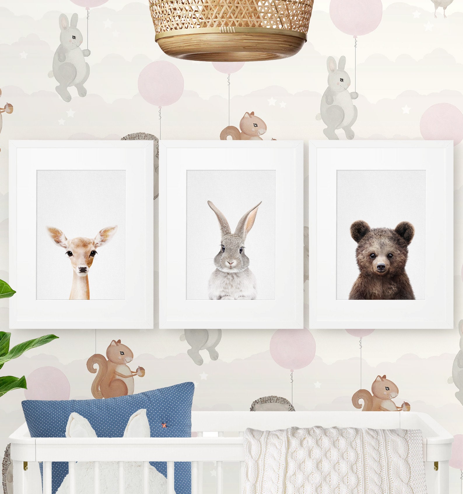 Woodland Nursery Decor Baby Animal Prints Set of 3 Nursery | Etsy