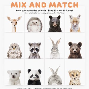 Decoración de guardería con estampado de oso polar, arte de pared imprimible, estampados de animales para bebés imagen 6