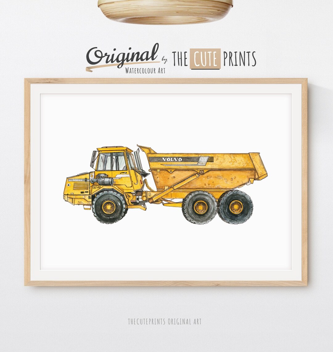 Dump Truck Print druckbare Wandkunst Dumper Truck Wandkunst Etsy.de