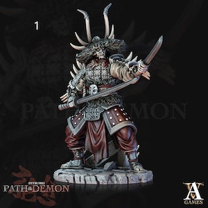 Ire senshi, demon samurai custom 3D printed miniature with base