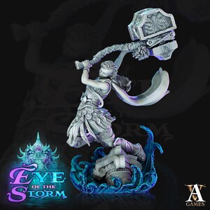 Storm giant battle maiden custom 3D printed miniature with base