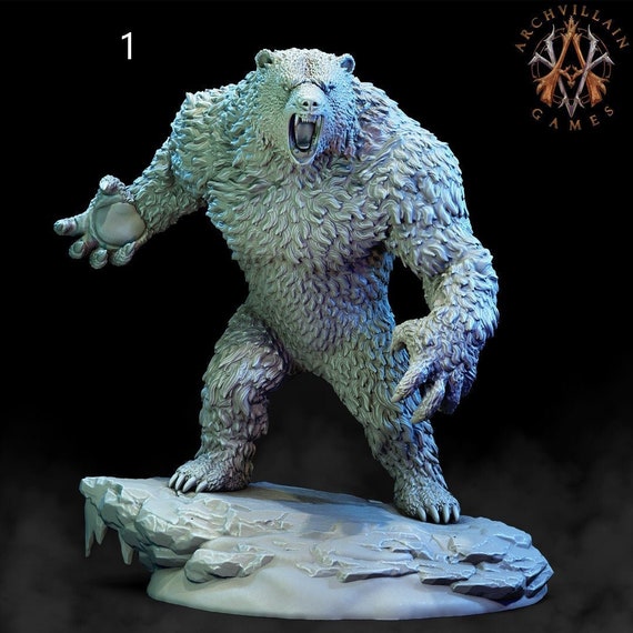 Bear Warrior Custom 3D Printed Miniature With Base - Etsy