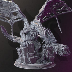 Neverin the dracolich custom 3D printed miniature with base