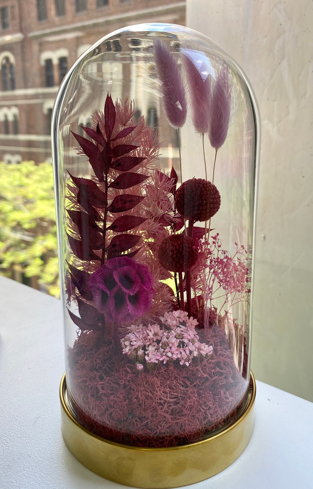 Everlasting Dried Flowers in Glass Dome Etsy Australia