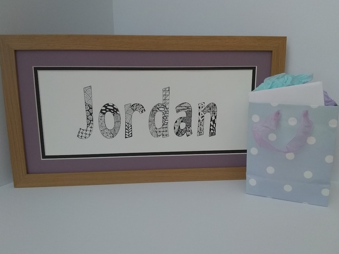Personalized Zentangle Patterned Name Art--perfect Gift for New Baby ...