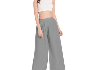 BODYWEAR LTD - Women Plain Flared Palazzo Trousers Baggy Wide Leg Flared Pants Elasticated Waist Perfect for Indoor, Outdoor Activities