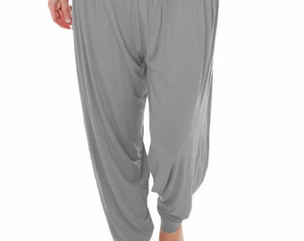 Bodywear LTD Ladies Harem Trousers - Women's Full-Length Stretch Casual Pants