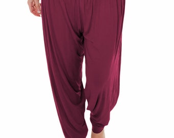 Bodywear LTD Ladies Harem Trousers - Women's Full-Length Stretch Casual Pants