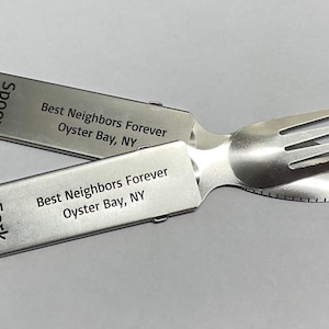 Personalized wallet-sized stainless steel flatware