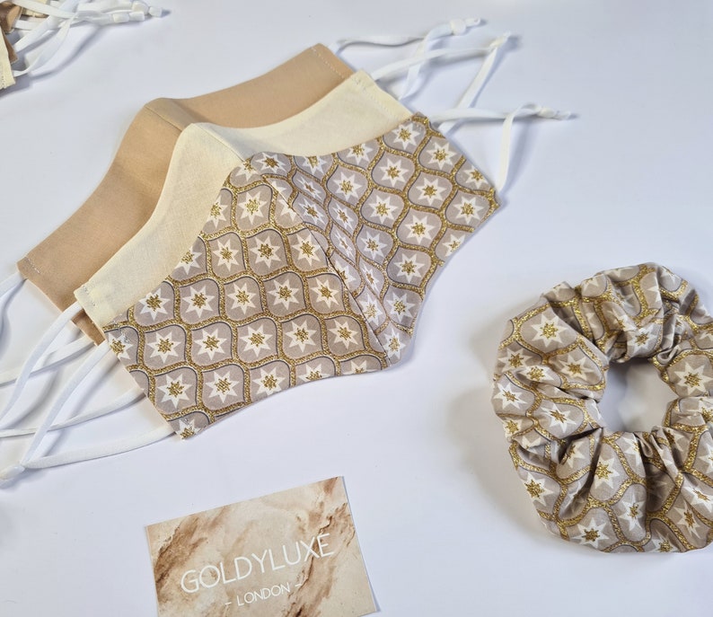 SET OF 3 Neutrals Caramel facemask beige reversible cream plain SET OF 3 Neutrals Caramel facemask beige reversible cream plain
