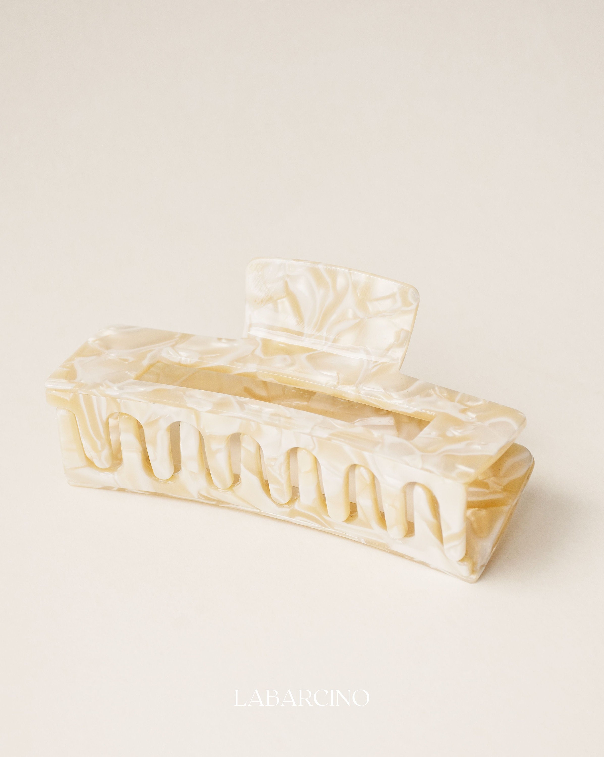 Extra Large White Hair Claw Clip for Thick Hair made of Etsy