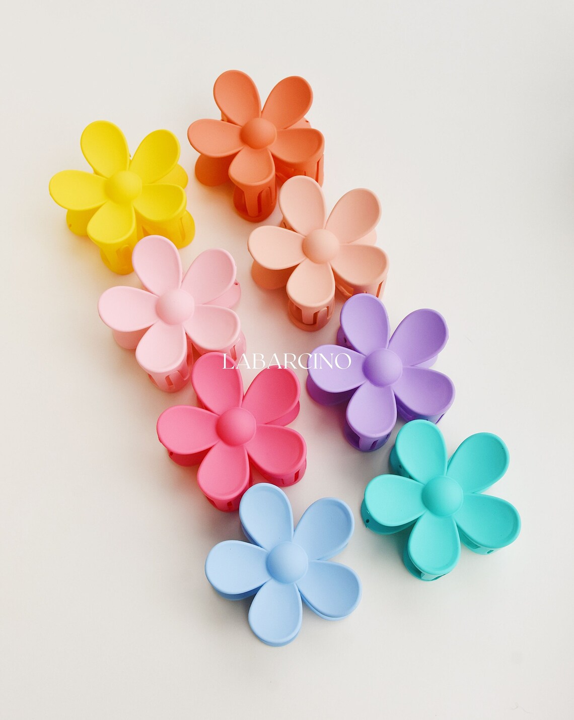 Flower Hair Claw Clip in Rainbow Colors Flower Power Hair Etsy