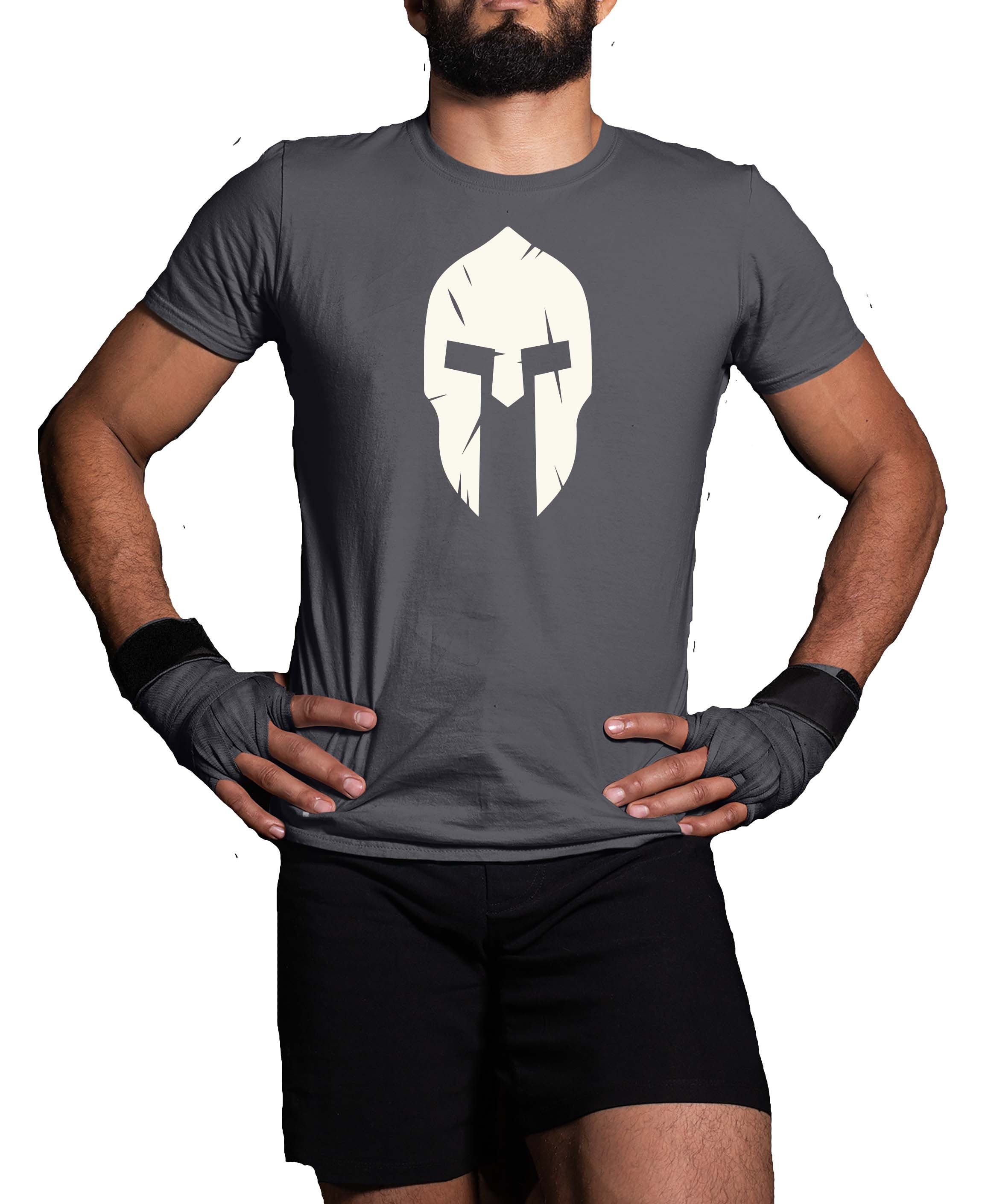 Cracked Spartan Helmet Men's TShirt Fun Gym Training Etsy