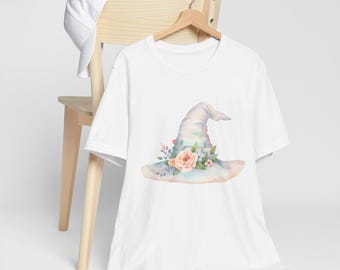 Floral Witch Hat Tee | Watercolor Boho Witchy Shirt