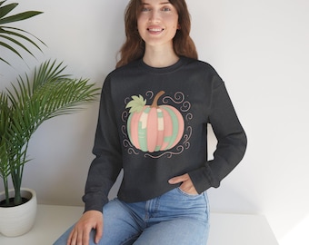 Pastel Pumpkin Sweatshirt | Cozy Autumn Crewneck