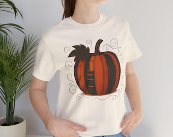 Book Pumpkin T-Shirt, Dark Autumn Unisex Tee, Halloween Thanksgiving Shirt