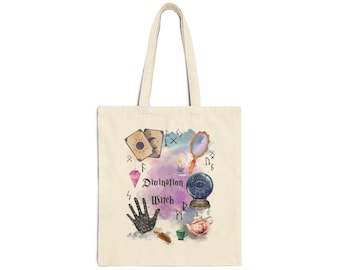 Mystieke waarzeggerij katoenen canvas draagtas: Witchy Astrology Shopper