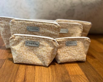 Pumpkin Spice Zipper Pouch: Fall Cosmetic & Toiletry Bag