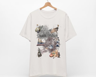 Camiseta unisex de bruja de la muerte, camiseta gótica de Halloween