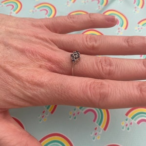 Stunning Sapphire Cluster Ring - 9 sapphires set in sterling silver - September birthstone - Large size range available